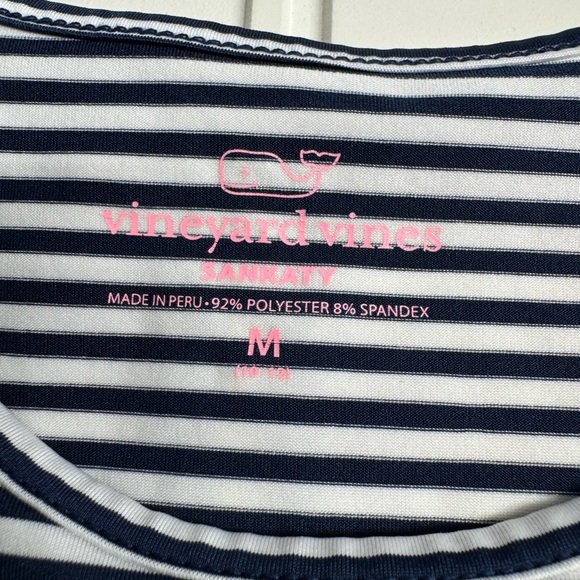 Vineyard Vines Navy White Striped Tank Top Sleeveless Blouse Size Medium - Picture 3 of 6